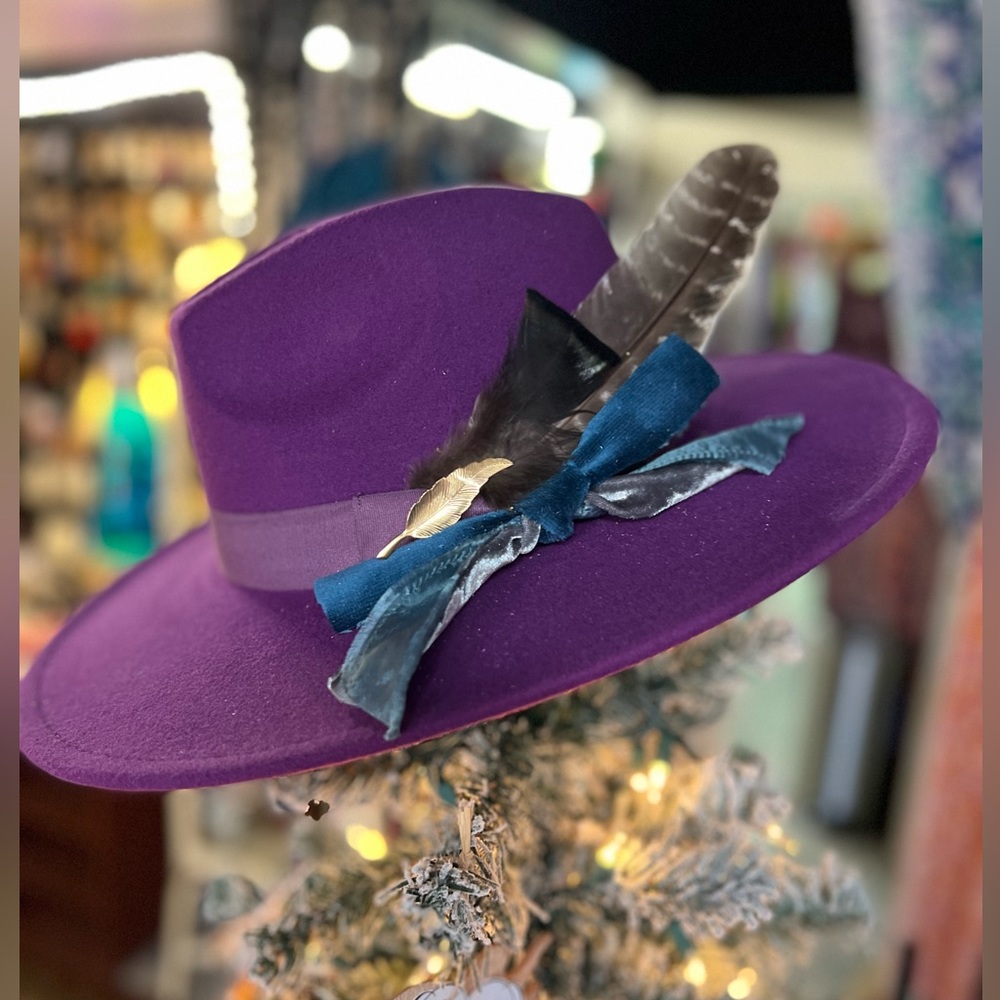 NWT Hat boho western purple